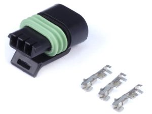 Plug and Pins Only - Delphi 3 Pin Single Row Flat Coil Connector