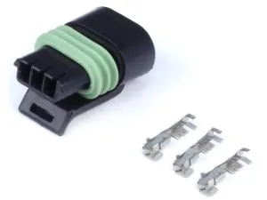 Plug and Pins Only - Delphi 3 Pin Single Row Flat Coil Connector
