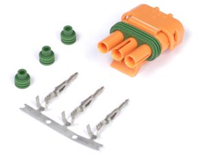 Plug and Pins Only - Delco Weather Pack 3 pin GM Style MAP Sensor Connector - Orange