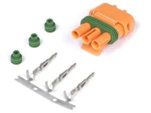 Plug and Pins Only - Delco Weather Pack 3 pin GM Style MAP Sensor Connector - Orange
