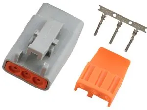 Plug and Pins Only - Male Deutsch DTM-3 Connector (7.5 Amp)