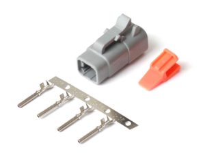 Plug and Pins Only - Male Deutsch DTM-4 Connector (7.5 Amp)