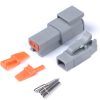 Plug and Pins Only - Matching Set of Deutsch DTM-2 Connectors (7.5 Amp)