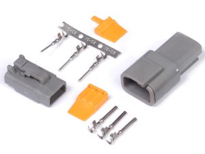 Plug and Pins Only - Matching Set of Deutsch DTM-3 Connectors (7.5 Amp)