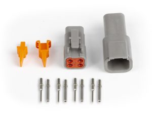 Plug and Pins Only - Matching Set of Deutsch DTM-4 Connectors (7.5 Amp)