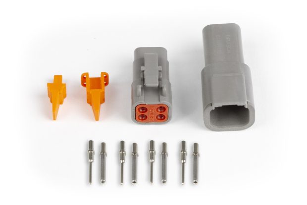 Plug and Pins Only - Matching Set of Deutsch DTM-4 Connectors (7.5 Amp)
