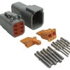 Plug and Pins Only - Matching Set of Deutsch DTM-6 Connectors (7.5 Amp)