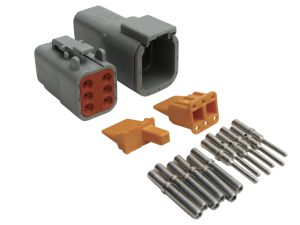 Plug and Pins Only - Matching Set of Deutsch DTM-6 Connectors (7.5 Amp)