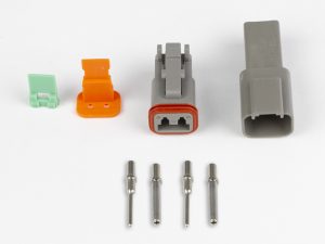 Plug and Pins Only - Matching Set of Deutsch DT-2 Connectors (DT06-2S + DT04-2P) - (13 Amp)