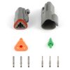 Plug and Pins Only - Matching Set of Deutsch DT-3 Connectors (DT06-3S + DT04-3P) - (13 Amp)