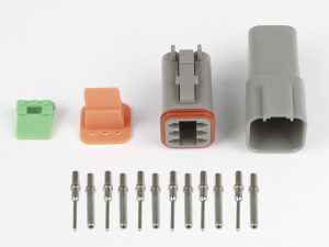 Plug and Pins Only - Matching Set of Deutsch DT-6 Connectors  (DT06-6S + DT04-6P) - (13 Amp)
