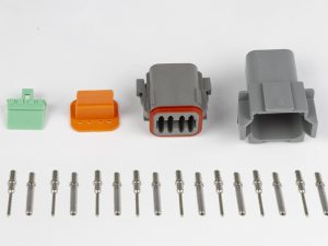 Plug and Pins Only - Matching Set of Deutsch DT-8 Connectors  (DT06-8S + DT04-8P) - (13 Amp)