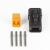 Plug and pins only - Male Deutsch DTP-06-4S - Black connector (25Amp)