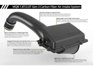 034 Motorsport X34 Carbon Fiber MQB Open-Top Cold Air Intake System, 8V Audi A3/S3/TT/TTS, MkVII VW Golf/GTI/R & MkVII VW GLI, 1.8T/2.0T Gen 3