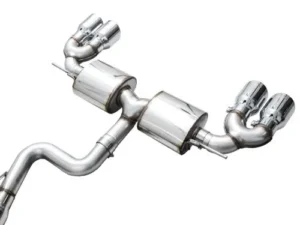 AWE Touring Edition Exhaust Chrome Silver Tips Volkswagen MK8 Golf R 2022-2024