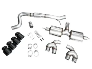 AWE Touring Edition Exhaust Diamond Black Tips Volkswagen MK8 Golf R 2022-2024