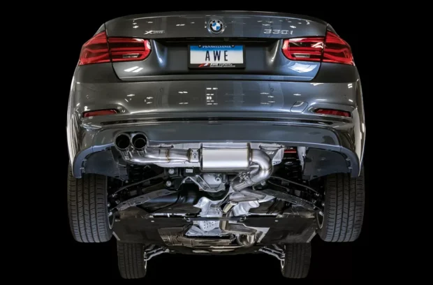 AWE Touring Edition Axle-back Exhaust, Quad Outlet for BMW F3X N20/N26 328i/428i - Chrome Silver Tips (80mm) BMW 328i|428i|428i xDrive|328i xDrive 2012-2016