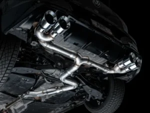 AWE Track Edition Exhaust Chrome Silver Tips Volkswagen MK8 Golf R 2022-2024