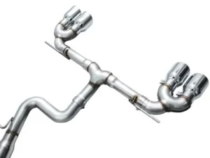 AWE Track Edition Exhaust Chrome Silver Tips Volkswagen MK8 Golf R 2022-2024