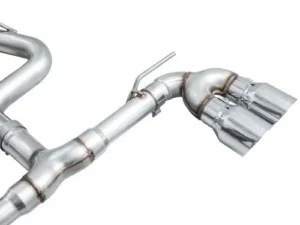 AWE Track Edition Exhaust Chrome Silver Tips Volkswagen MK8 Golf R 2022-2024