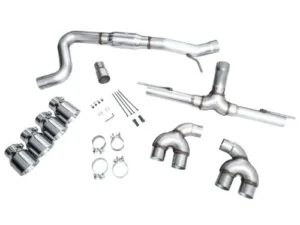 AWE Track Edition Exhaust Chrome Silver Tips Volkswagen MK8 Golf R 2022-2024