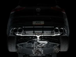 AWE Track Edition Exhaust Chrome Silver Tips Volkswagen MK8 Golf R 2022-2024
