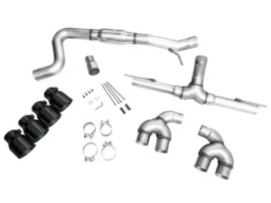 AWE Track Edition Exhaust Diamond Black Tips Volkswagen MK8 Golf R 2022-2024