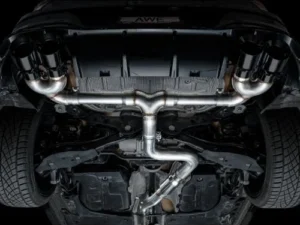 AWE Track Edition Exhaust Diamond Black Tips Volkswagen MK8 Golf R 2022-2024