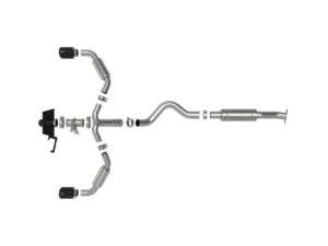 AFE Gemini XV Stainless Steel Catback Exhaust System w/Cut-Out Black Toyota GR Corolla 23-24 L3-1.6L (t)
