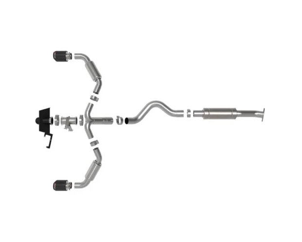 AFE Gemini XV Stainless Steel Catback Exhaust System w/Cut-Out Carbon Fiber Toyota GR Corolla 23-24 L3-1.6L (t)