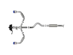 AFE Gemini XV Stainless Steel Catback Exhaust System w/Cut-Out Blue Flame Toyota GR Corolla 23-24 L3-1.6L (t)