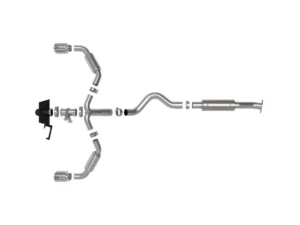 AFE Gemini XV Stainless Steel Catback Exhaust System w/Cut-Out Polished Toyota GR Corolla 23-24 L3-1.6L (t)