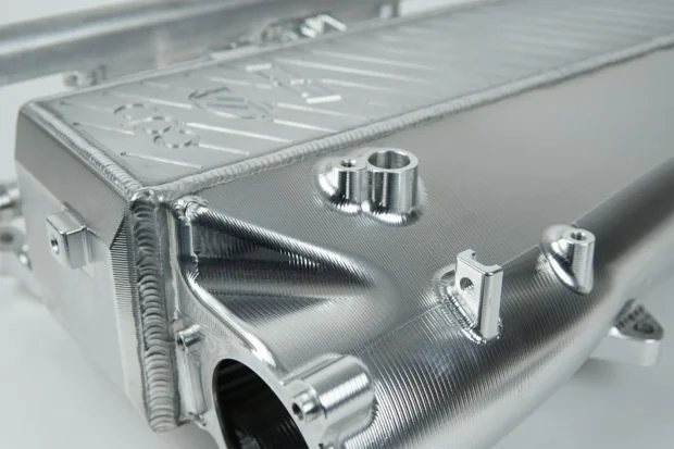 CSF Cooling - Racing & High Performance Division A90 Supra / BMW B58 Charge-Air Cooler Manifold - Raw Billet Center