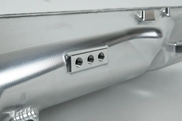 CSF Cooling - Racing & High Performance Division A90 Supra / BMW B58 Charge-Air Cooler Manifold - Raw Billet Center