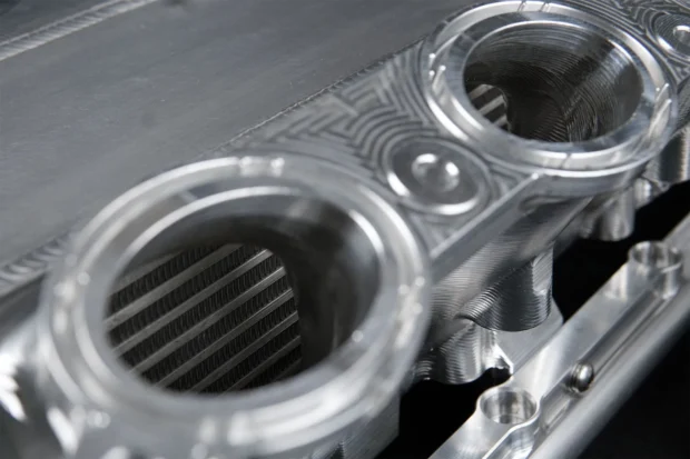 CSF Cooling - Racing & High Performance Division A90 Supra / BMW B58 Charge-Air Cooler Manifold - Raw Billet Center