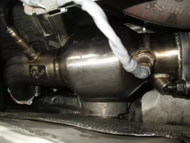 aFe Power Twisted Steel 3" Stainless Downpipe w/ Cat Audi A4 | A5 | Q5 2009-2016