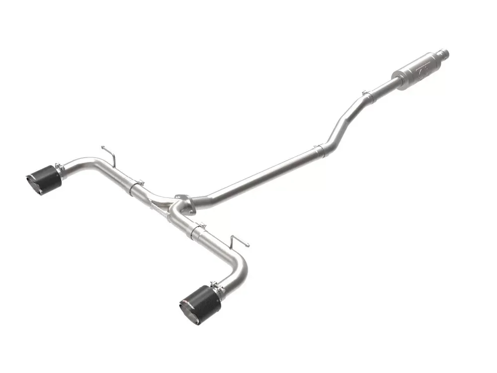 Takeda 2-1/2" 304 Stainless Catback Exhaust System w/ Carbon Fiber Tips Mazda 3 L4 2.0L | 2.5L 2014-2018