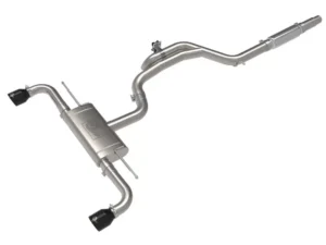 aFe Power Gemini XV 3" to 2-1/2" 304 Stainless Steel Catback Exhaust System with Cut-Out Black Tips Volkswagen GTI Gas L4-2.0L t 2022-2024