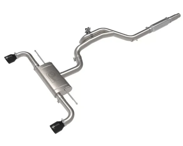 aFe Power Gemini XV 3" to 2-1/2" 304 Stainless Steel Catback Exhaust System with Cut-Out Black Tips Volkswagen GTI Gas L4-2.0L t 2022-2024
