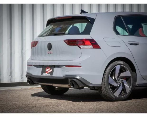 aFe Power Gemini XV 3" to 2-1/2" 304 Stainless Steel Catback Exhaust System with Cut-Out Black Tips Volkswagen GTI Gas L4-2.0L t 2022-2024