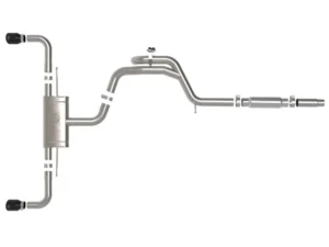 aFe Power Gemini XV 3" to 2-1/2" 304 Stainless Steel Catback Exhaust System with Cut-Out Black Tips Volkswagen GTI Gas L4-2.0L t 2022-2024