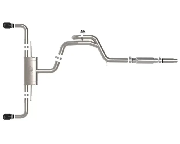 aFe Power Gemini XV 3" to 2-1/2" 304 Stainless Steel Catback Exhaust System with Cut-Out Black Tips Volkswagen GTI Gas L4-2.0L t 2022-2024