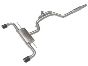 aFe Power Gemini XV 3" to 2-1/2" 304 Stainless Steel Catback Exhaust System with Cut-Out Carbon Fiber Tips Volkswagen GTI Gas L4-2.0L t 2022-2024
