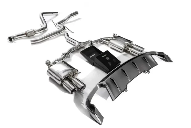 ARMYTRIX Valvetronic Exhaust System Audi A4 | A4 Avant B9 2.0 TFSI 2WD Non-OPF 2016+ - Chrome Silver