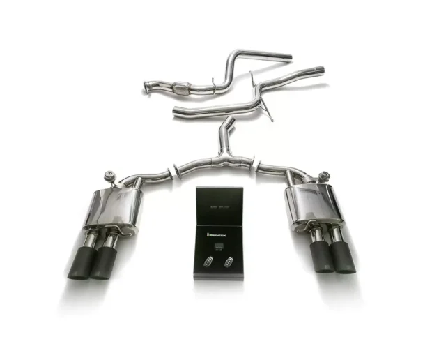 ARMYTRIX Valvetronic Exhaust System Audi A4 | A4 Avant B9 2.0 TFSI 2WD Non-OPF 2016+ - Matte Black
