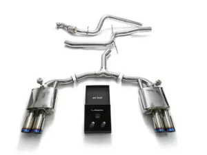 ARMYTRIX Valvetronic Exhaust System A4 Quattro | A4 Avant Quattro B9 2.0 TFSI 4WD Non-OPF 2016+ - Blue Coated