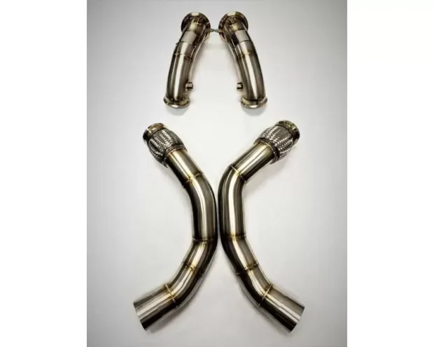 Evolution Racewerks Competition Series Brush Finish Race DownPipes Full Kit w/ OPF BMW EU Spec X5M | X6M S63M 2020+