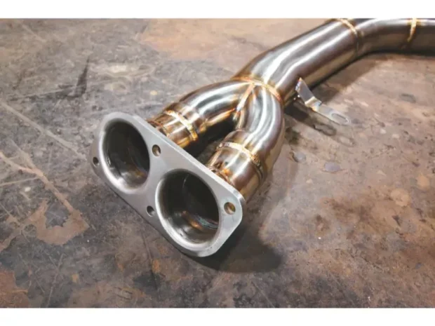 Valvetronic Designs 4 4.In Outlet Forged Carbon Fiber Tips Anodized Gold Valved Sport Exhaust System BMW X3M | X4M | F97 | F98 2019-2022