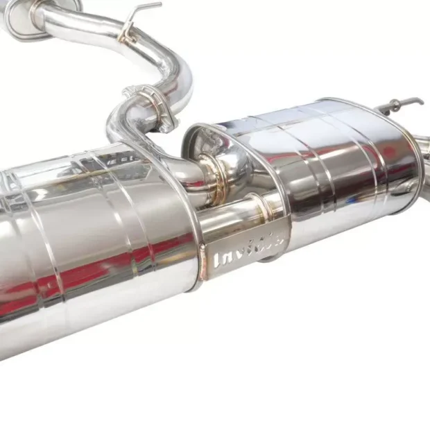 Invidia 76mm R400 Valved Catback Exhaust Straight Cut Black Tips Volkswagen Golf R MK8 2022+