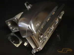 JM Fabrications W/ 75MM Bore Oem Map Sensor Mount V2 Billet Intake Manifold With Port Injection Stock TB Flange Mazda Speed 3/6